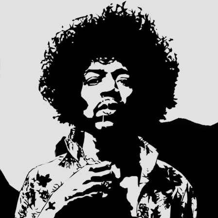 448x448 Collection Of 'jimi Hendrix Silhouette Vector' Download More Than
