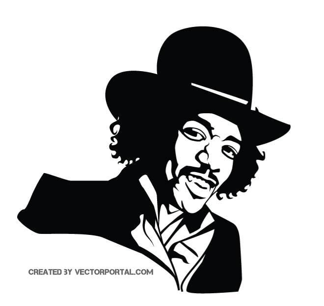 660x624 Musician Jimi Hendrix Vector Image Free Graphics