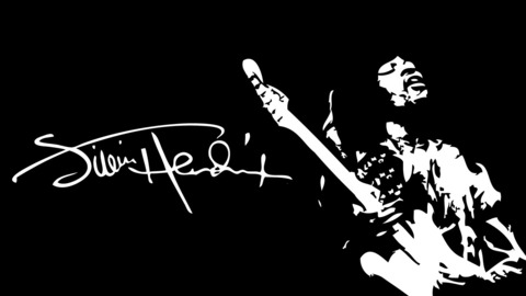 480x270 Jimi Hendrix Guitar Classic Rock Vector Art