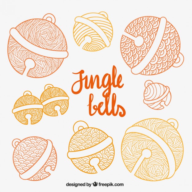 626x626 Hand Drawn Abstract Jingle Bells Vector Free Download