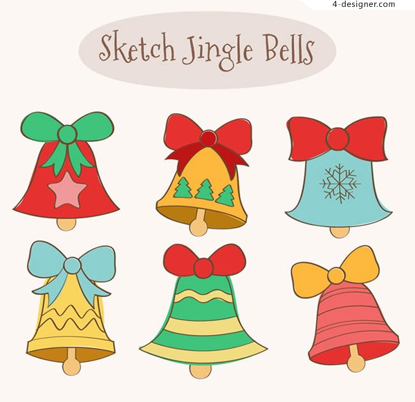 600x582 Designer Cartoon Christmas Bell Vector