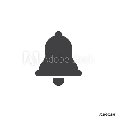 500x500 Alarm Bell Vector Icon Filled Flat Sign For Mobile Concept