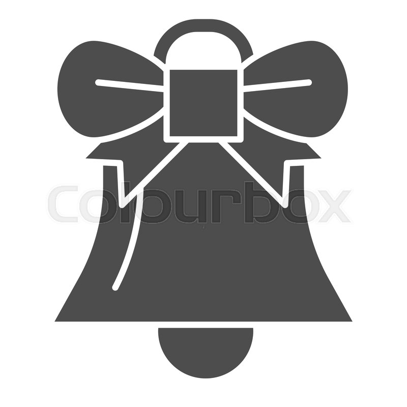 800x800 Bell With Bow Solid Icon Christmas Stock Vector Colourbox