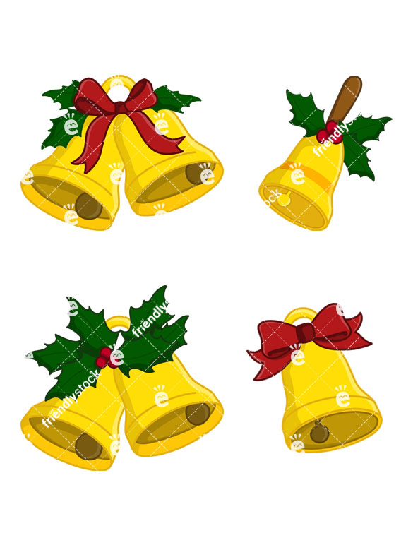 585x755 Christmas Bells Vector Clipart Collection