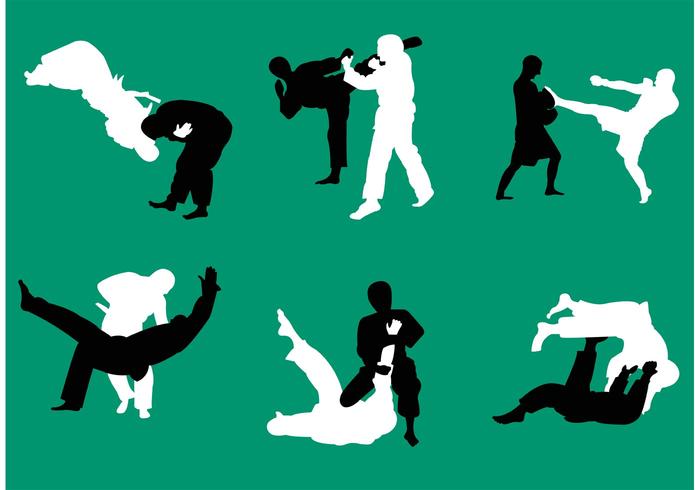 700x490 Jiu Jitsu Vector Silhouettes
