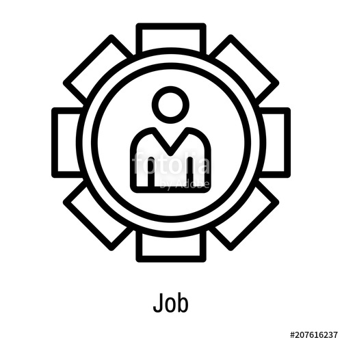 500x500 Job Icon Vector Sign And Symbol Isolated On White Background, Job