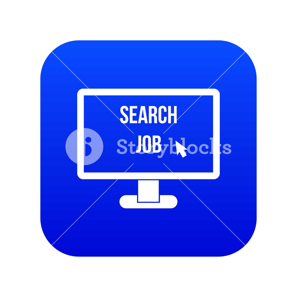 1000x1000 Search Job Icon Digital Blue For Any Design Isolated On White