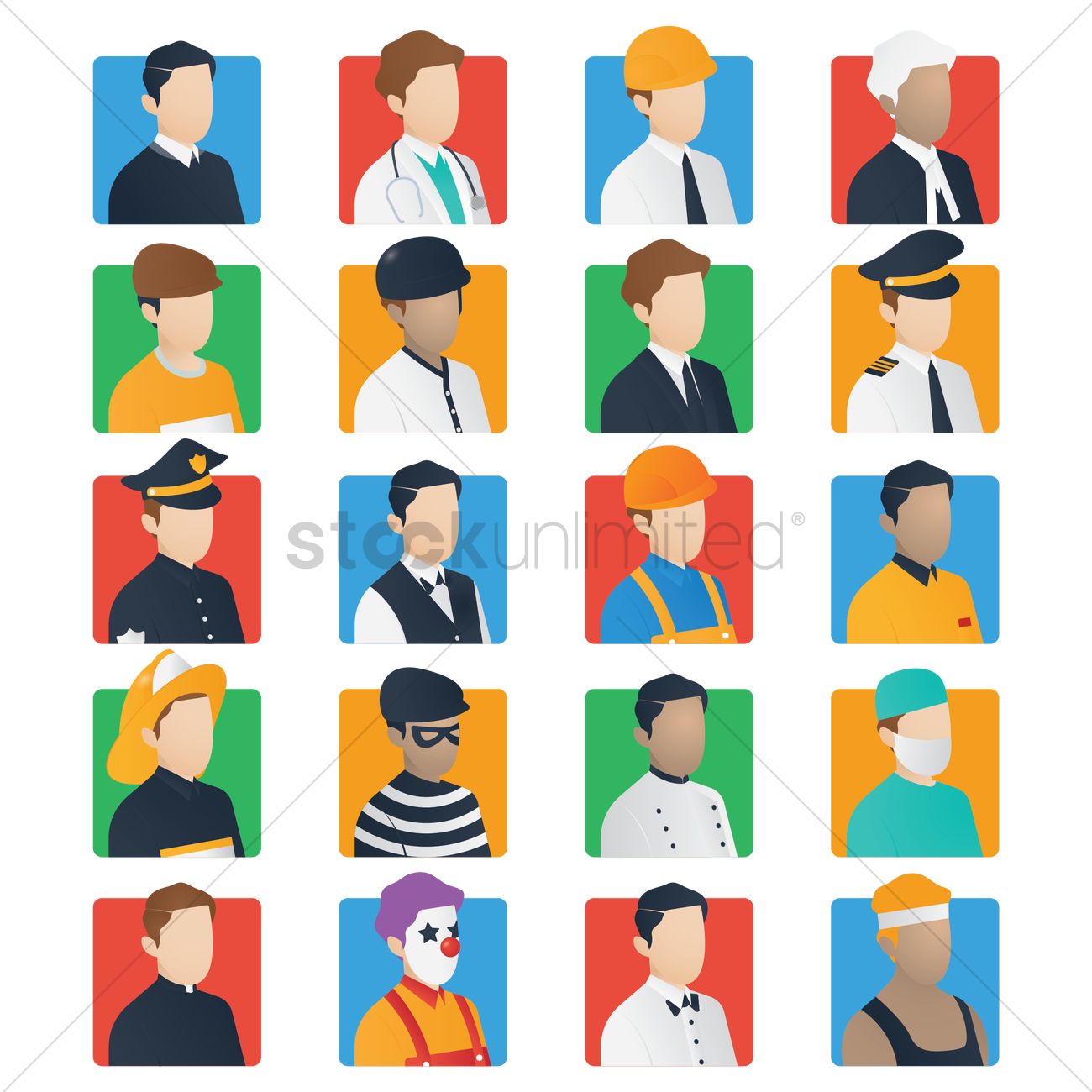 1300x1300 Set Of Job Icons Vector Image