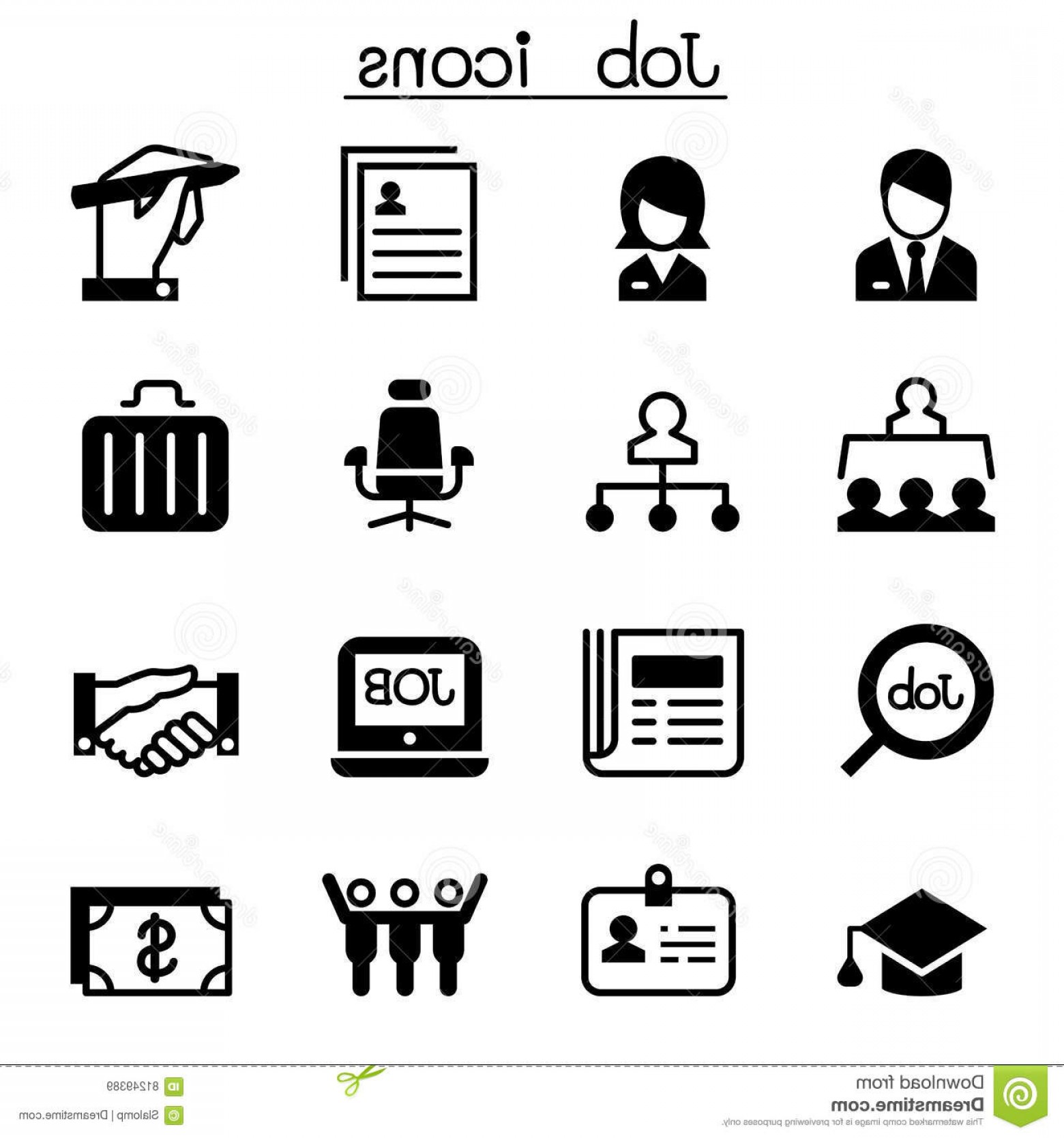 1560x1668 Stock Illustration Job Employment Icon Set Vector Illustration