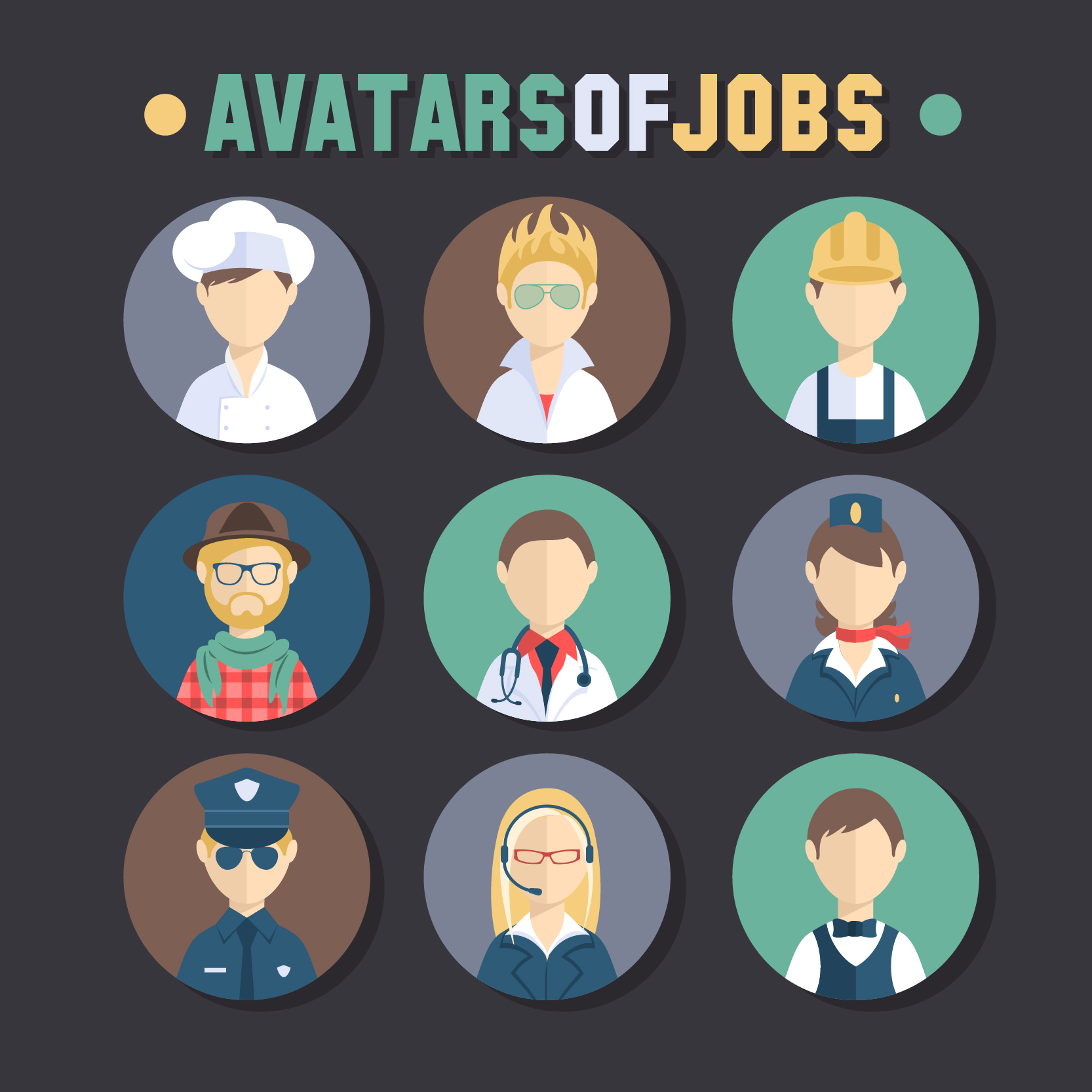1666x1666 Free Download Vector People Avatars Set Free Premium