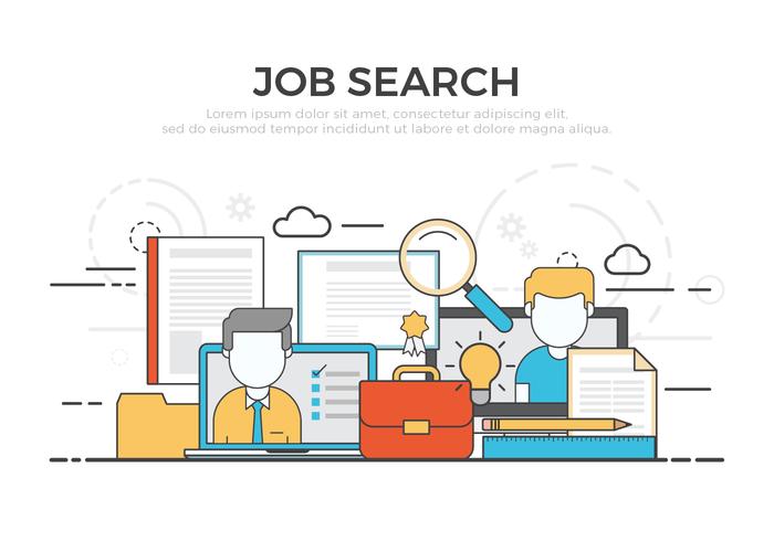 700x490 Job Search Vector Illustration