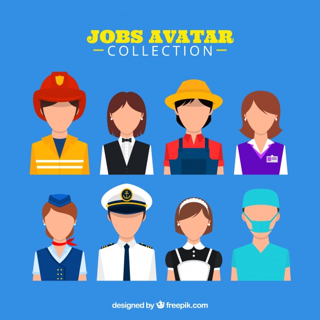 626x626 Jobs Avatar Collection With Modern Style Vector Free Download