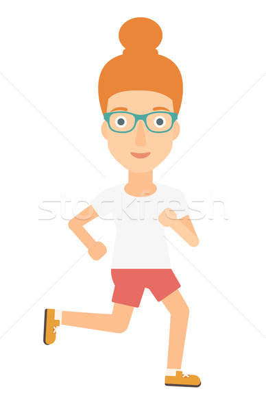 388x600 Sportive Woman Jogging Vector Illustration Andrei Krauchuk