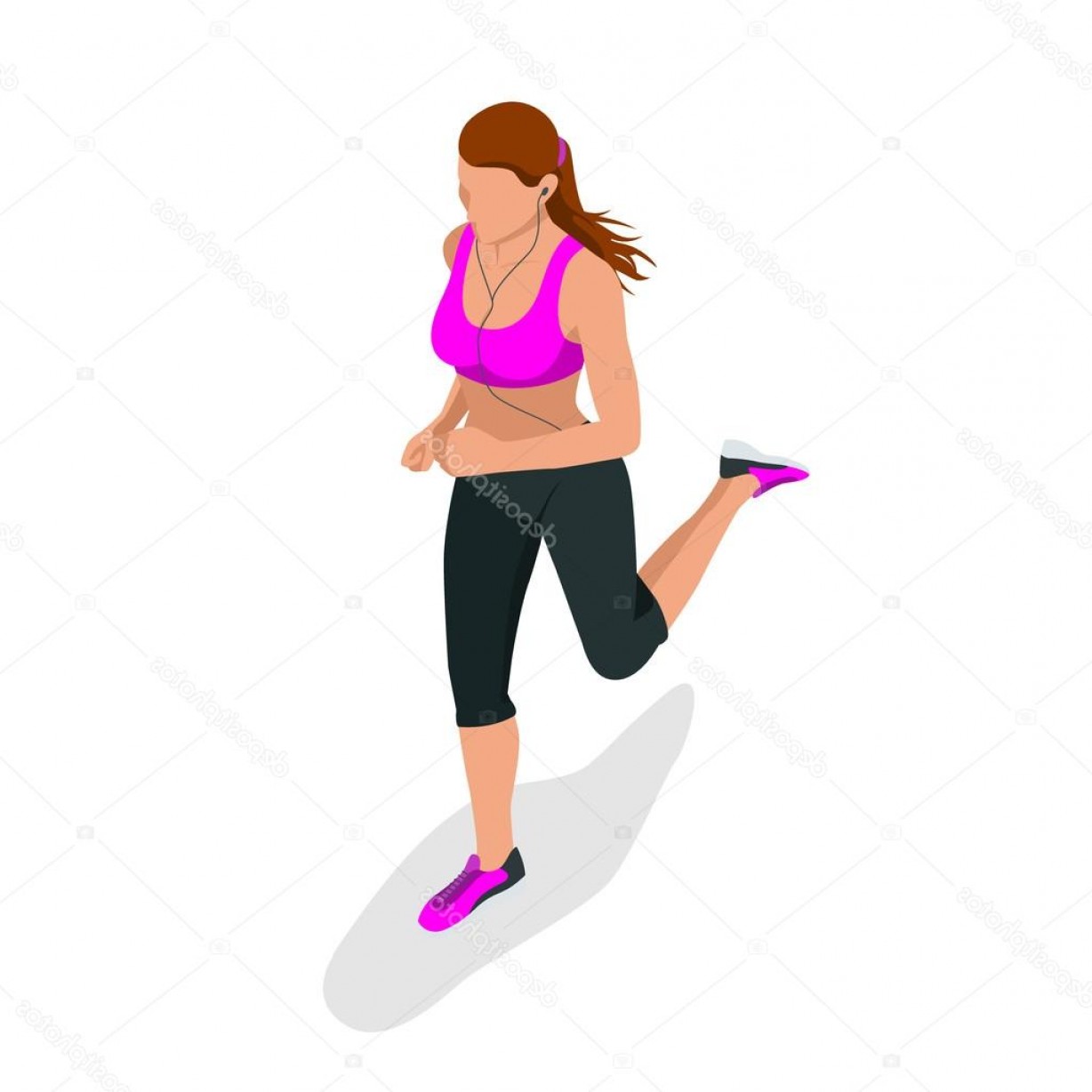 1228x1228 Stock Illustration Woman Running Beautiful Girl Jogging Hoodamathrun