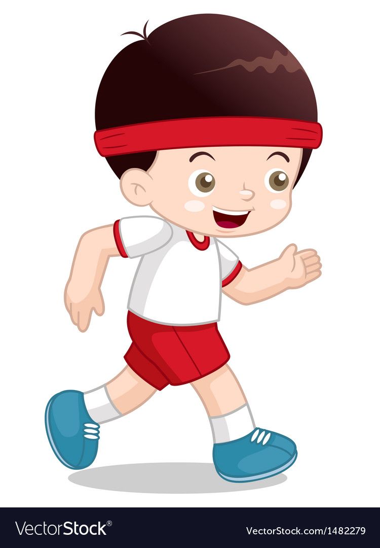 750x1080 Boy Jogging Royalty Free Vector Image