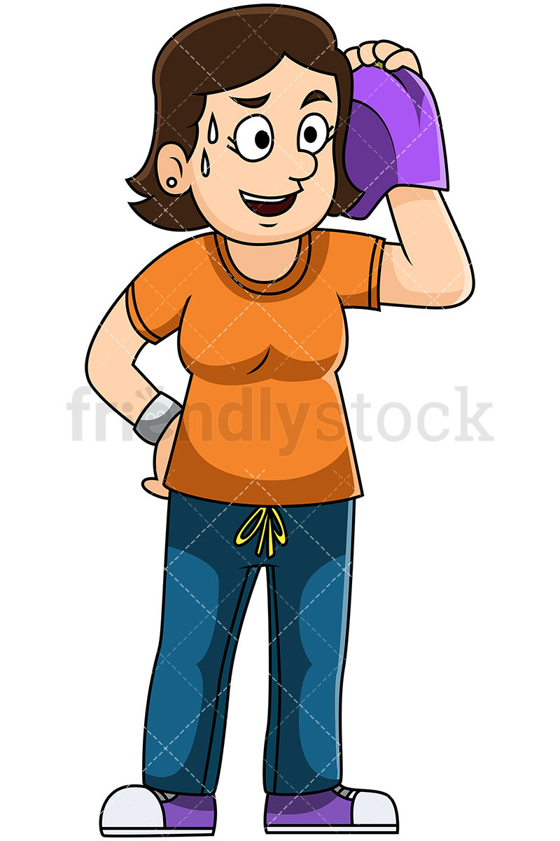 800x1200 Woman Chatting After Jogging Vector Cartoon Clipart