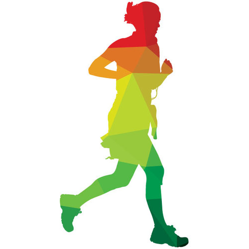 500x500 Woman Jogging Vector Clip Art