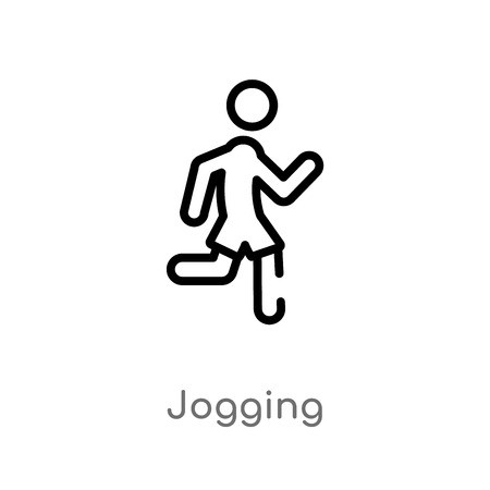 450x450 Outline Jogging Vector Icon Isolated Black Simple Line Element