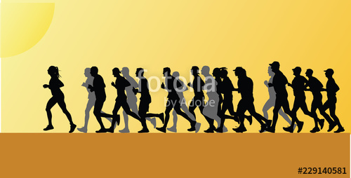 500x254 Runner Silhouette Jogging Vector Stock Image And Royalty Free