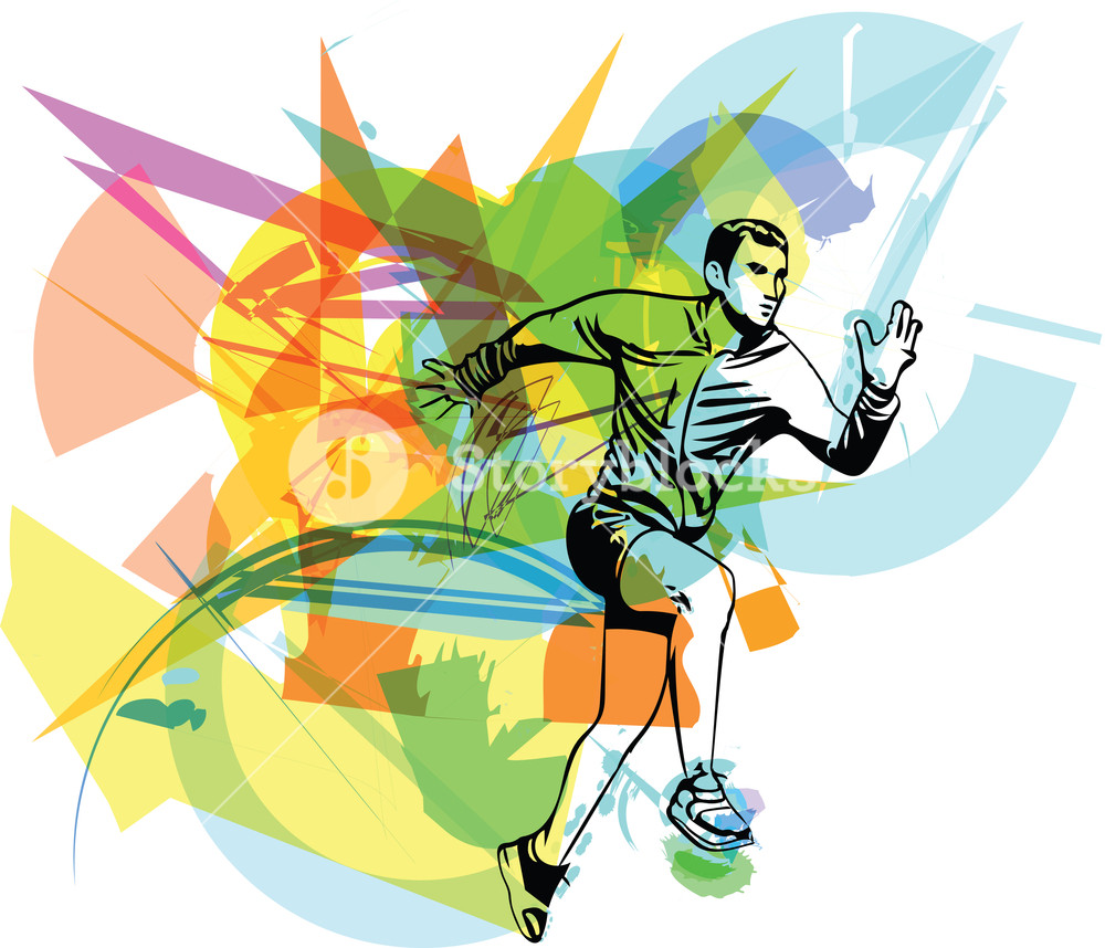 1000x858 Fitness Sports Runner Man Jogging Vector Illustration Royalty Free