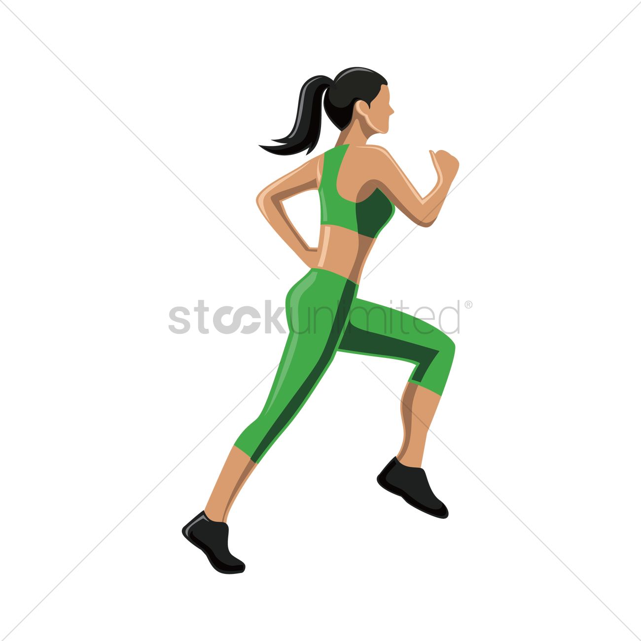 1300x1300 Free Girl Jogging Vector Image