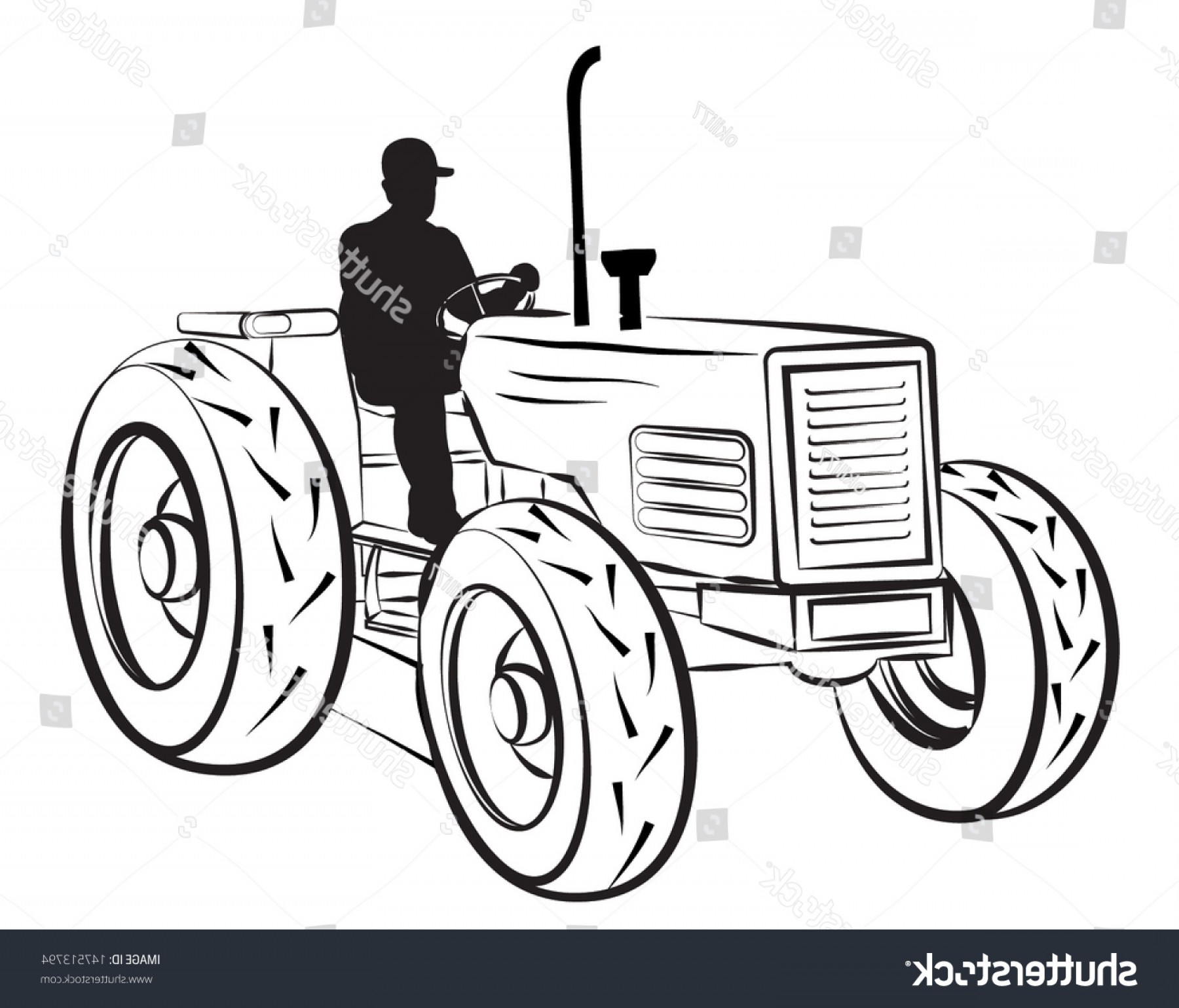 Sumptuous Tractor Outline Vector Illustration Of A Silhouette 1800x1540 Sumptuous Tractor Outline Vector Illustration Of A Silhouette