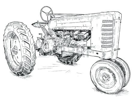 Drawing Of A Tractor 450x344 Drawing Of A Tractor
