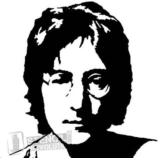 552x551 Vector Preto E Branco John Lennon Stencils On Stencil Revolution