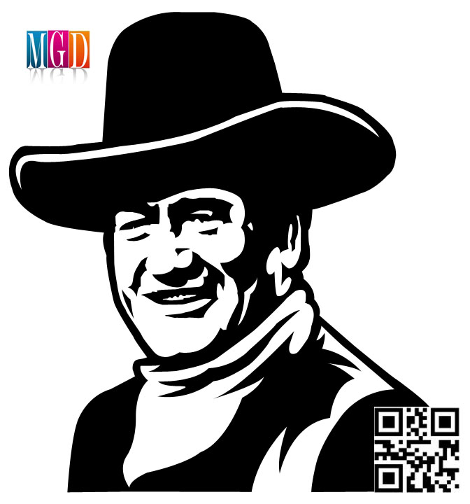 John Wayne Vector Image In Black And White Jaime's Artwork 672x720 John Wayne Vector Image In Black And White Jaime's Artwork