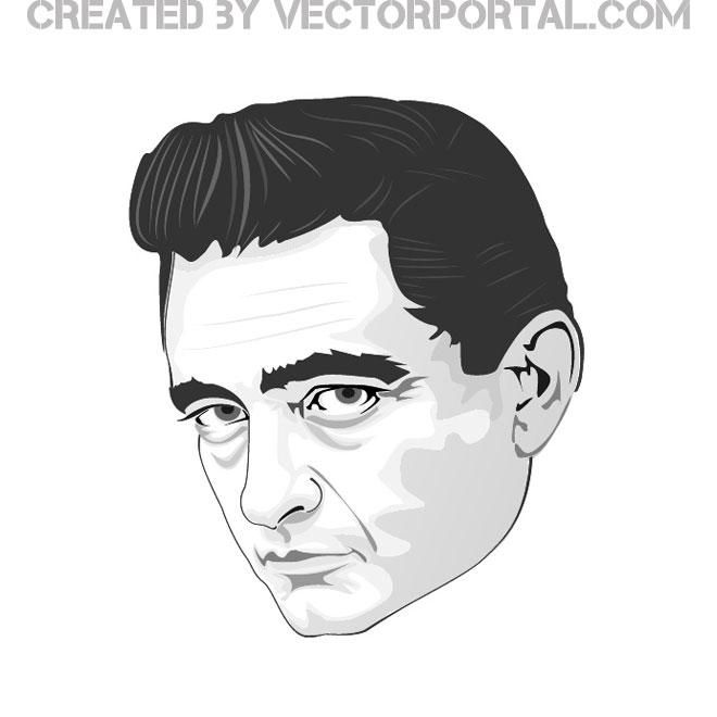660x660 Johnny Cash Portrait Free Vector