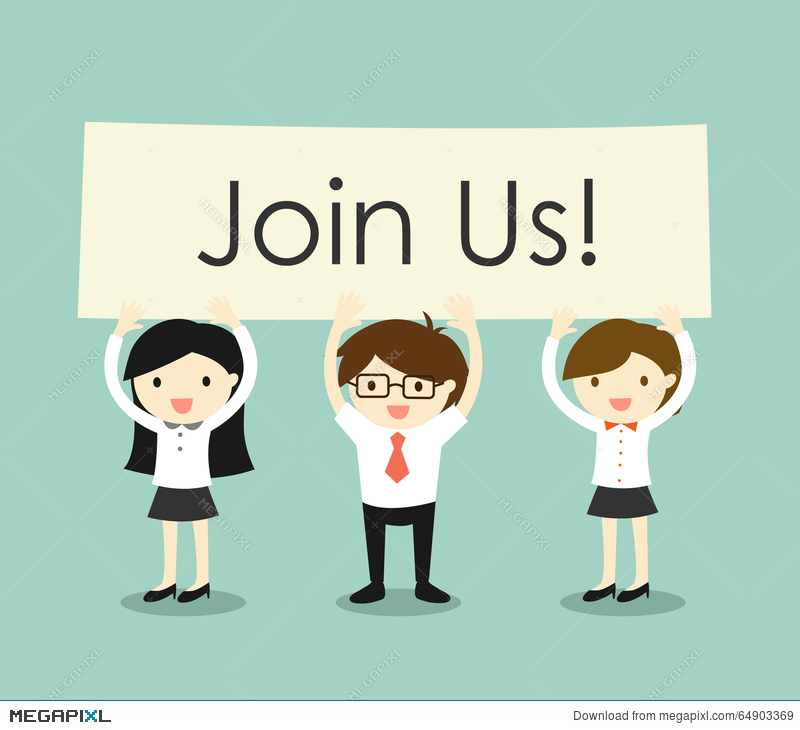 800x730 Business Concept, Businessman And Business Women Holding 'join Us