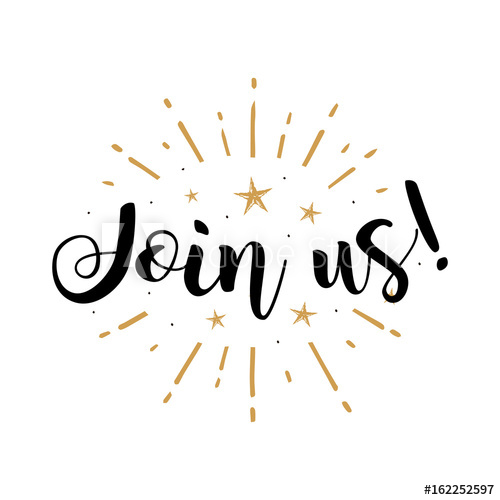 500x500 Join Us Beautiful Greeting Card Poster With Calligraphy Black