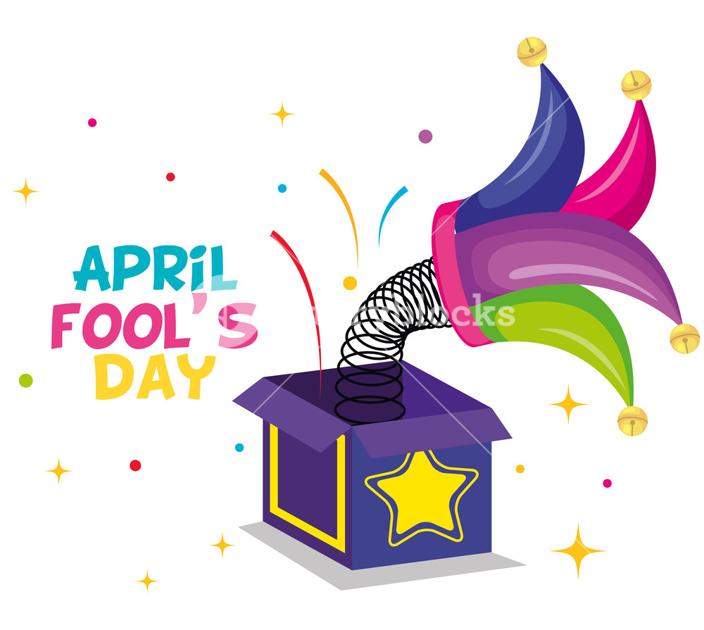 1000x895 April Fools Day Card With Joker Hat Vector Illustration Design