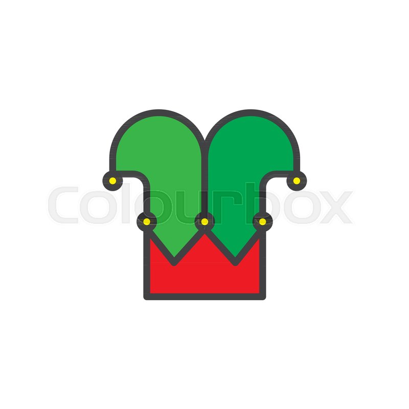 800x800 Joker Hat Filled Outline Icon, Line Stock Vector Colourbox
