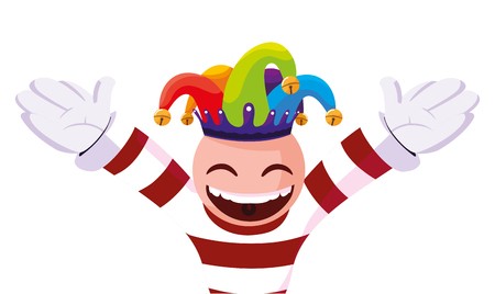 450x268 Crazy Emoticon With Joker Hat Vector Illustration Design Royalty