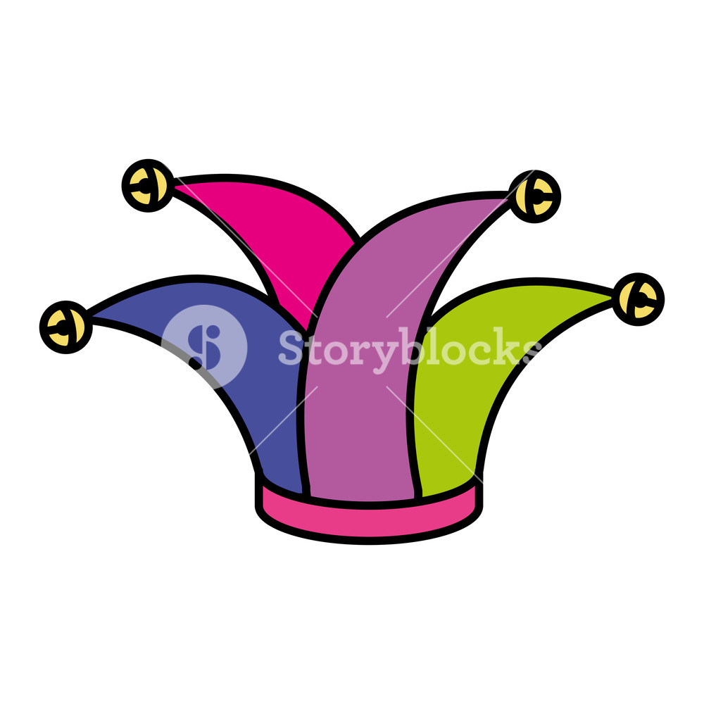 1000x1000 Joker Hat Accessory With Calendar Vector Illustration Design