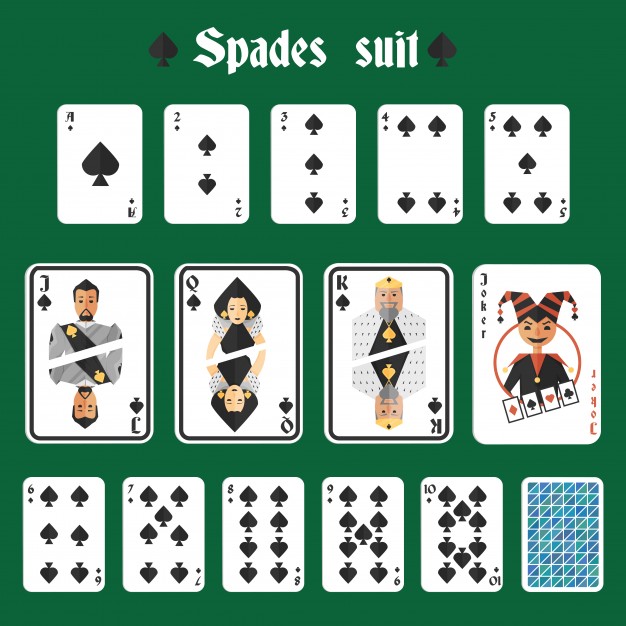 Playing Cards Spades Suit Set Joker And Back Isolated Vector 626x626 Playing Cards Spades Suit Set Joker And Back Isolated Vector