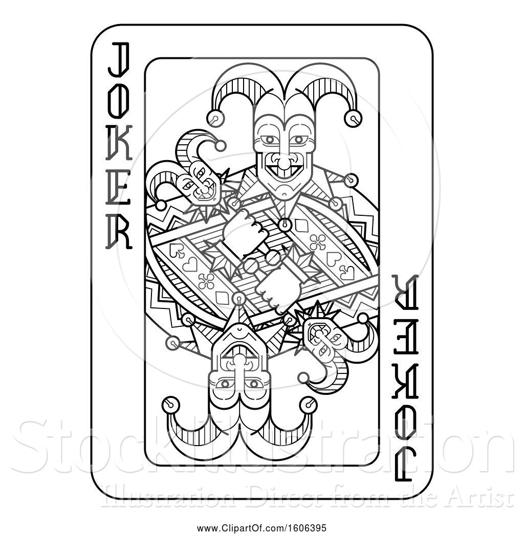 Vector Illustration Of Black And White Joker Playing Card 1024x1044 Vector Illustration Of Black And White Joker Playing Card