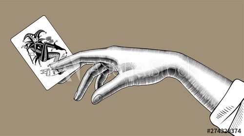 Female Hand Holding Joker Playing Card 500x279 Female Hand Holding Joker Playing Card