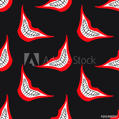 500x500 Evil Clown Or Playing Card Joker Smile Seamless Vector Pattern