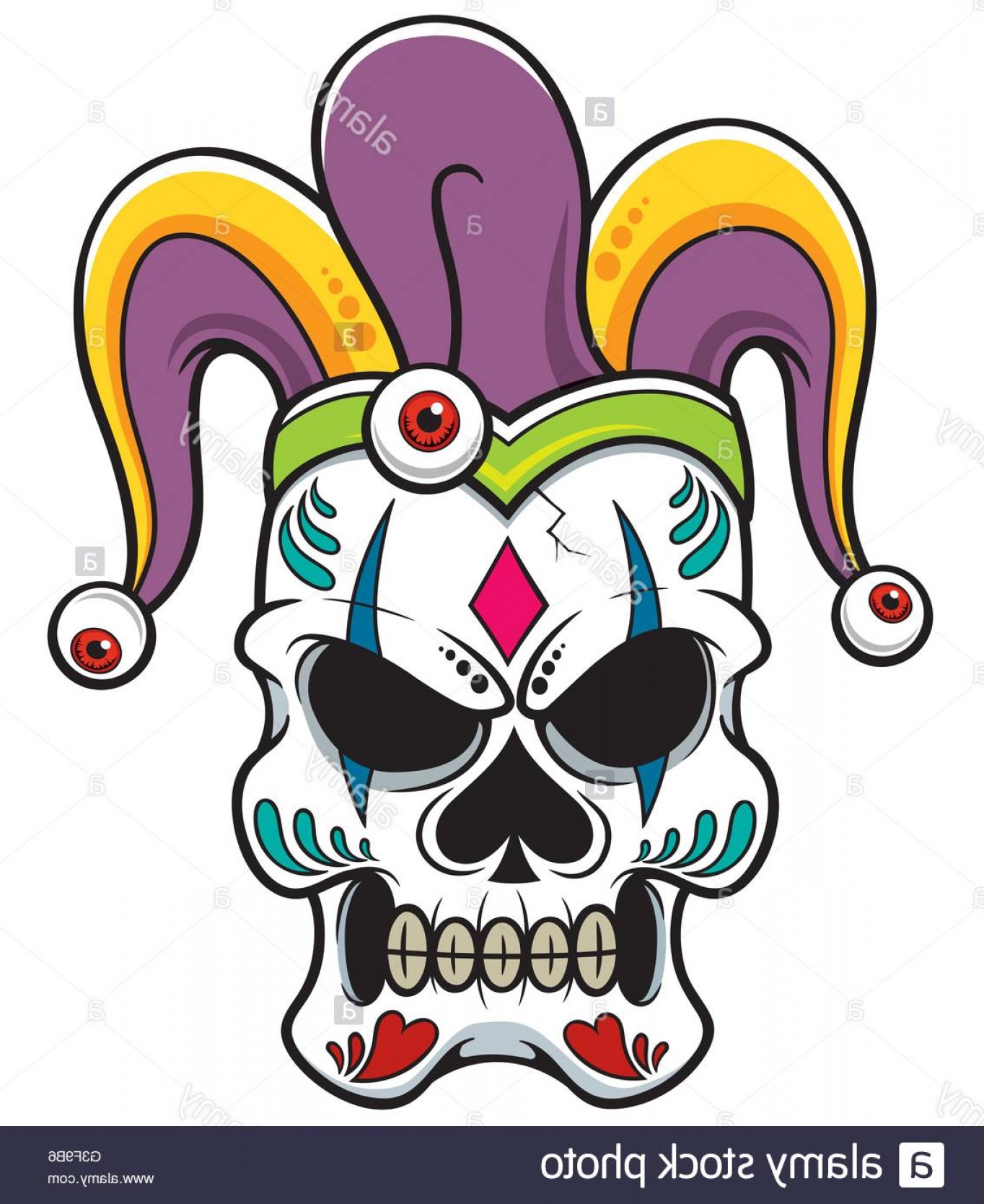 1364x1668 Stock Photo Vector Illustration Of Joker Skull Soidergi