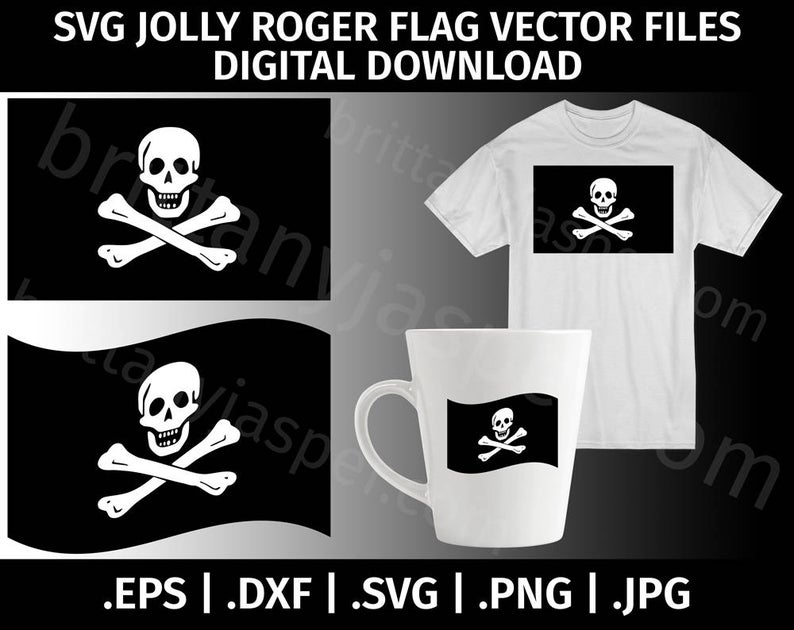 794x630 Jolly Roger Pirate Flag Vector Clip Art Cutting Etsy