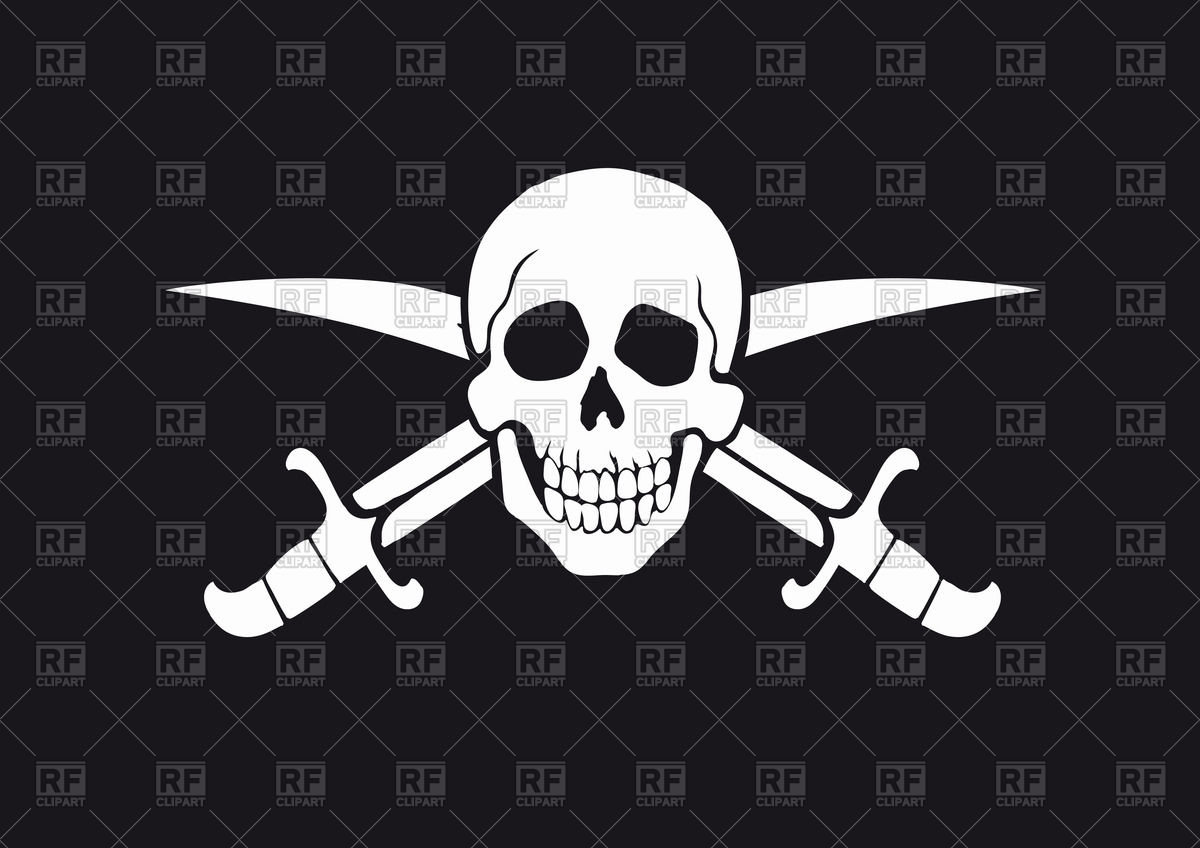 1200x848 Black And White Pirate Flag Jolly Roger With Skull And Swords