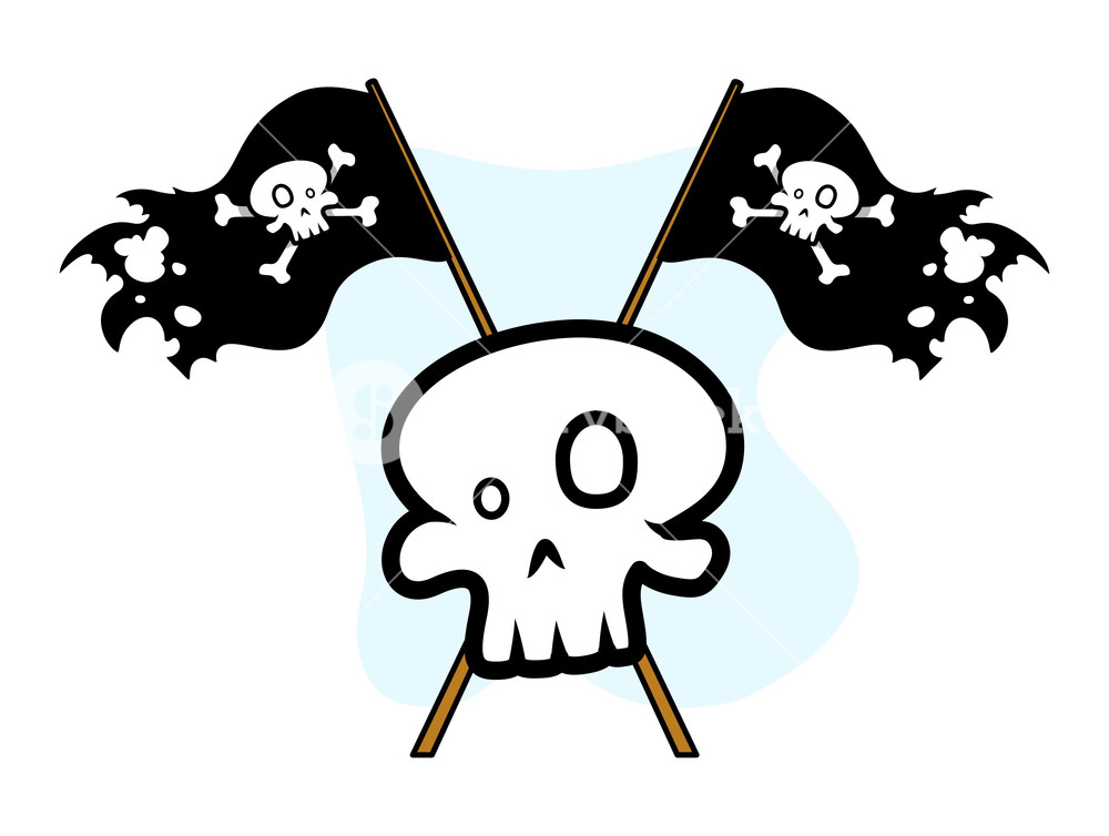 1000x754 Crossed Jolly Roger Flag With Skull
