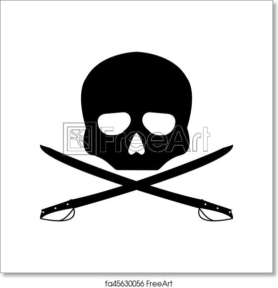 561x581 Free Art Print Of Pirate Vector Flag Flat Sign On White