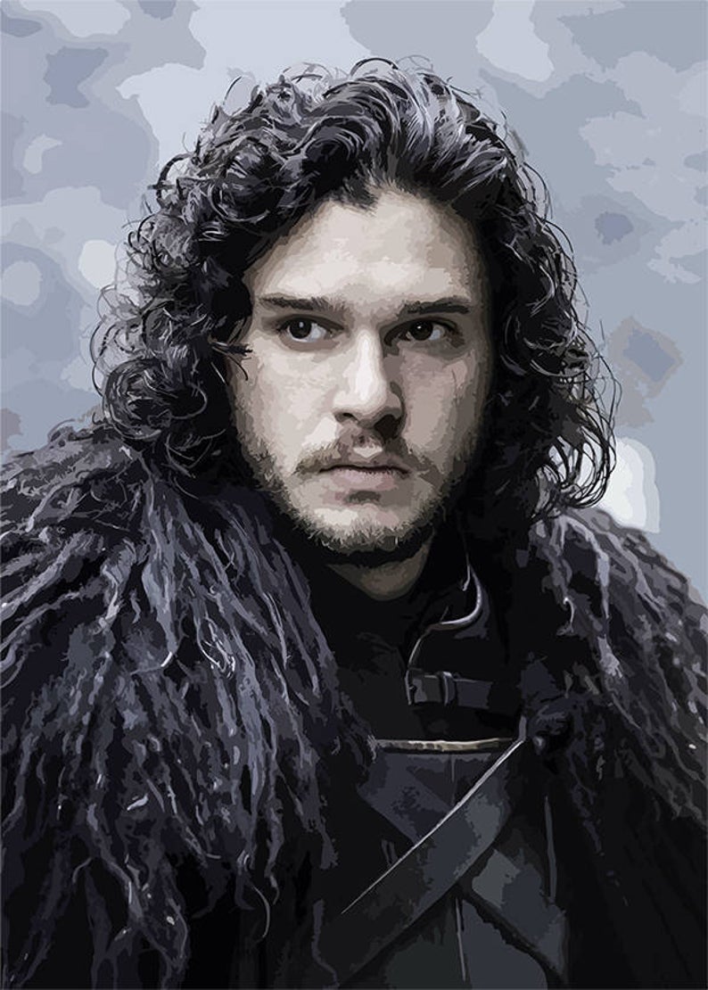 794x1110 Jon Snow Vector Print Game Of Thrones Poster House Stark Etsy
