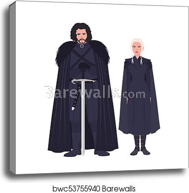 382x390 Jon Snow And Daenerys Targaryen Dressed In Black Clothing Game