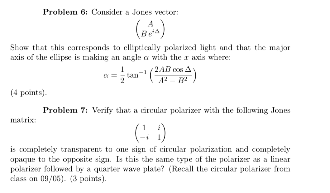 1059x619 Problem Consider A Jones Vector