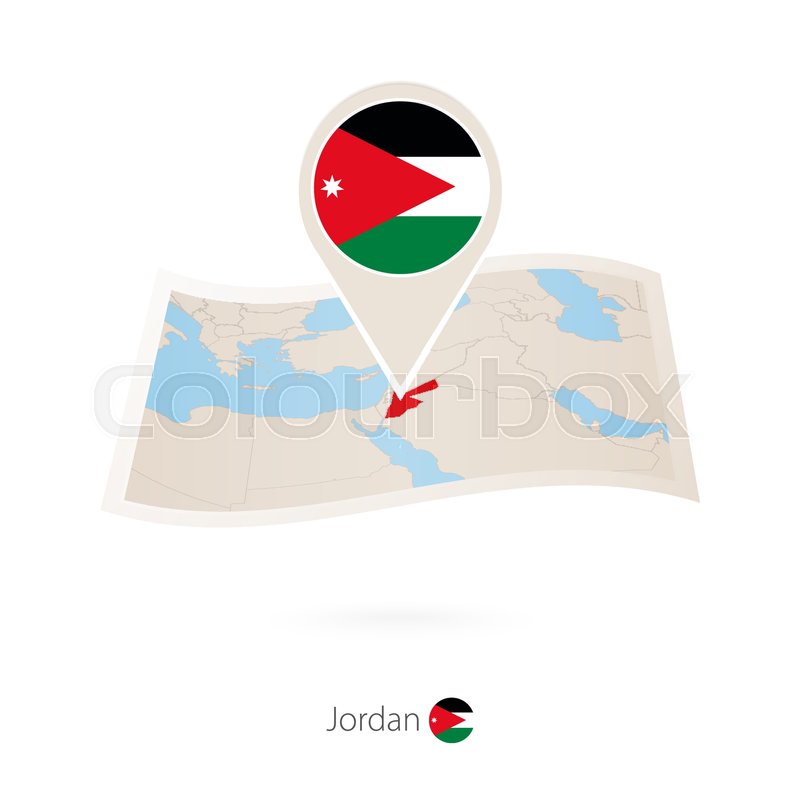 Folded Paper Map Of Jordan With Flag Stock Vector Colourbox 800x800 Folded Paper Map Of Jordan With Flag Stock Vector Colourbox