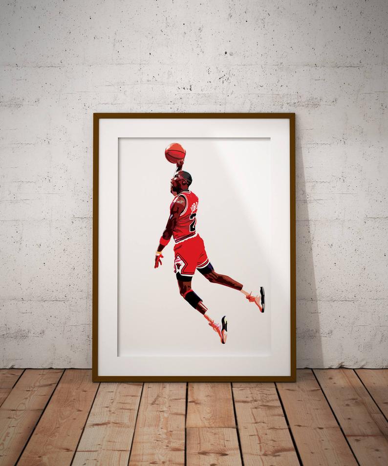 Michael Jordan Vector Illustration Print Sports Art Print Etsy 794x953 Michael Jordan Vector Illustration Print Sports Art Print Etsy